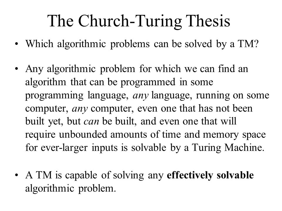 Church–Turing thesis